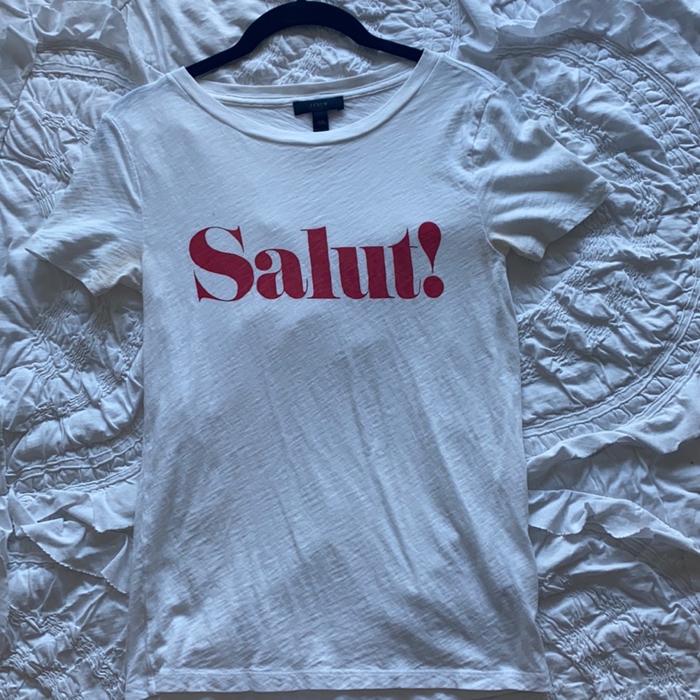 J.Crew White “Salut!” Tee